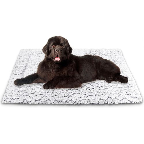 Tapis Chien Court En Peluche Pour Chiens De Moyen Taille, Matelas Chien, 94 X 61 Cm, Bleu