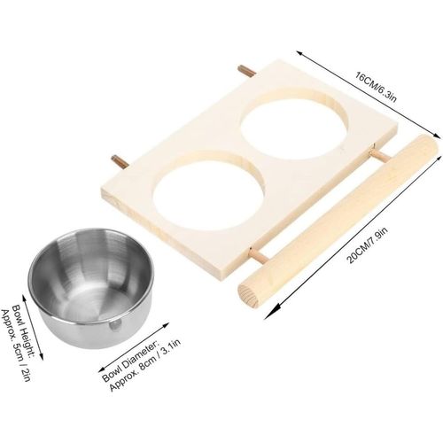 Lot De 2 Gamelles Pour Oiseaux Avec Support En Acier Inoxydable Pour Cage Perroquet,Mangeoire En Eau Pour Perruches,Conures,Calopsittes,Pinsons