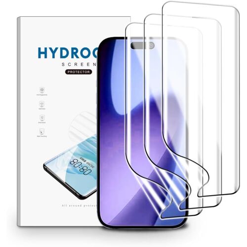 JGD-Film Hydrogel pour iPhone 17/17 Pro, 3 Pièces TPU Film Protection Écran HD Clair Doux Transparent Film de Protection d'écran