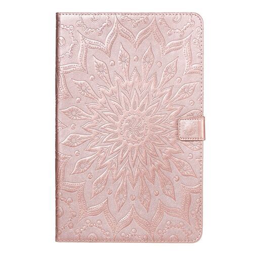 Coque Motif Flowers Relief Motif Pu Cuir Etui À Rabat Pour Samsung Galaxy Tab A7 Lite Sm-T225 -T220, Or Rose