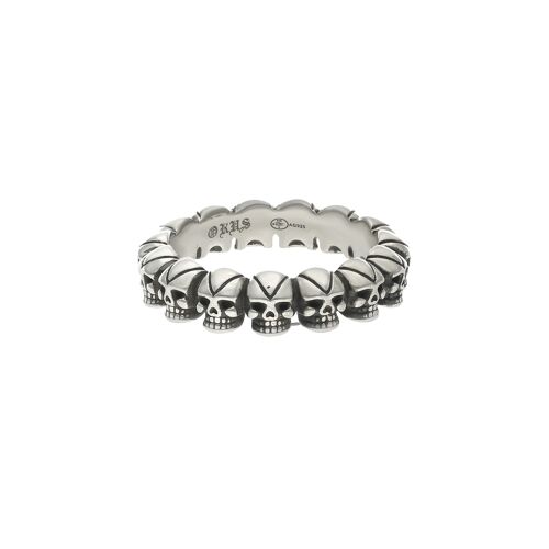 Alliance Argent Tête De Mort Skull