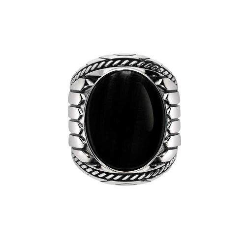 Bague Homme Argent Onyx Indiana