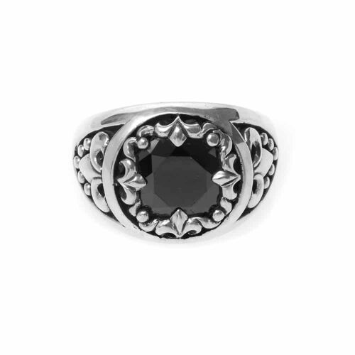 Bague Argent Union Sacrée Pierre Onyx Noir