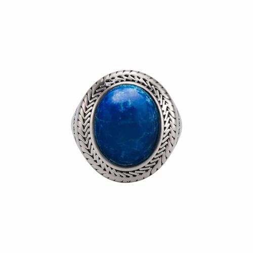 Bague Homme Argent Lapis Bouddha