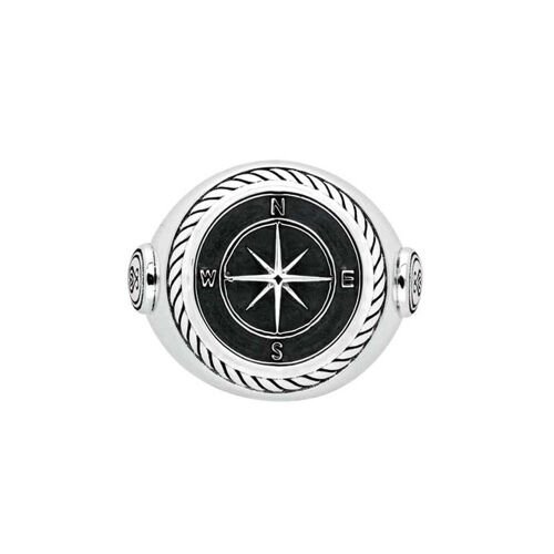 Chevalière Homme Rose Des Vents Argent
