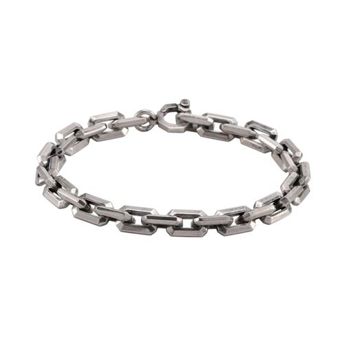 Bracelet Homme Argent Maille Facettée