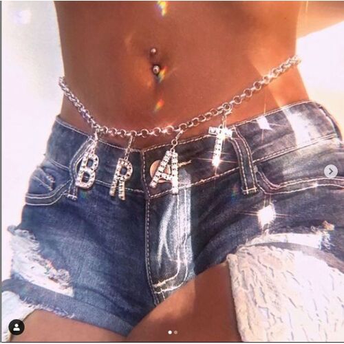 Chaîne De Taille Avec Pendentif Diamant Personnalisé, Lettres Anglaises, Décoration Simple Pour La Taille, Mode Féminine - Miwi-Honey