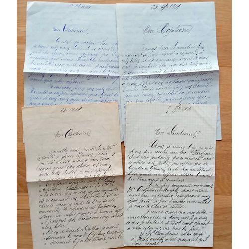 Guerre 14-18 : Lot 4 Lettres Du Poilu Ferment À Son Lieutenant Octobre À Décembre 1914 (31e Régiment Infanterie)
