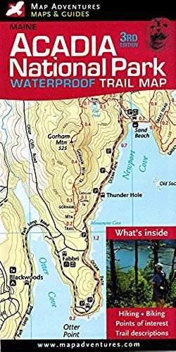 Acadia National Park Waterproof Trail Map, Maine