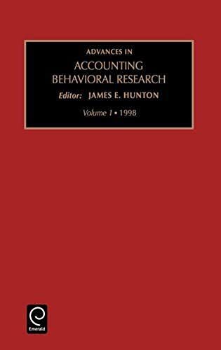 Advances In Accounting Behavioral Research