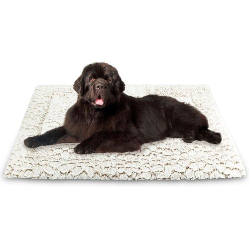 Tapis Chien Court En Peluche Pour Chiens De Moyen Taille, Matelas Chien, 94 X 61 Cm, Bleu