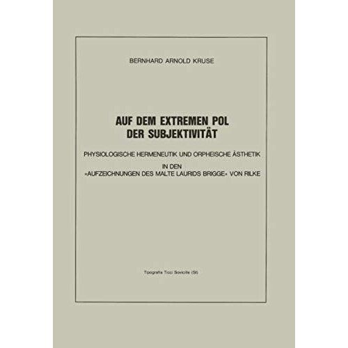 Auf Dem Extremen Pol Der Subjektivität