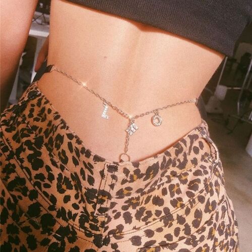 Chaîne De Taille En Acier Inoxydable Avec Pendentif En Forme De Lettre Et Strass, Douze Constellations, Sous-Vêtement, Combinaison Une Pièce, Chaîne De String-Miwi-Noir Bélier : Bélier