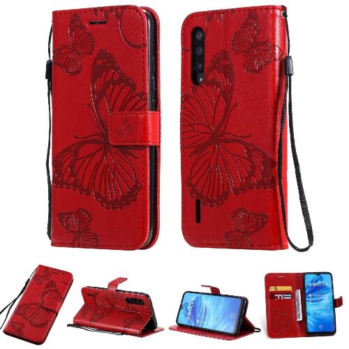 Tongez Étui Pour Xiaomi Cc9e/A3 Couverture Magnétique Flip Kickband Avec Support De Fente Pour Carte Cuir Pu Couverture Antichoc - Rouge