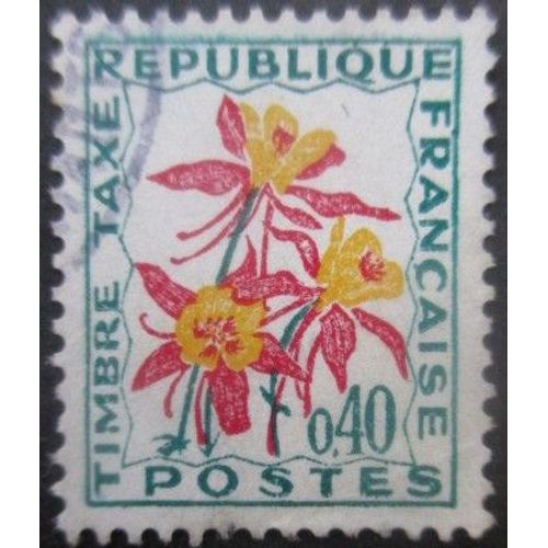 France Taxe N°100 Ancolie Oblitéré