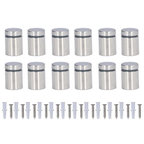 12 pièces à vis d'entretoise en acier inoxydable 19x25mm kit de fixation publicitaire à montage mural