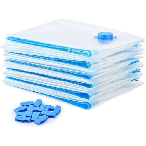 12 sacs de stockage sous vide, sacs économiseurs d'espace 70x50cm, aspirateur réutilisable transparent