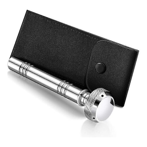 Arroseur d'eau bénite de poche chrétienne avec étui de transport en cuir Poche religieuse Récipient d'eau bénite en acier inoxydable