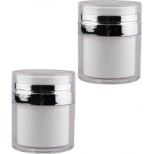 15 Ml 2 Pack Vide Cosmétique Pot Conteneurs Rechargeable Airless Lotion Pot Avec Couvercle 