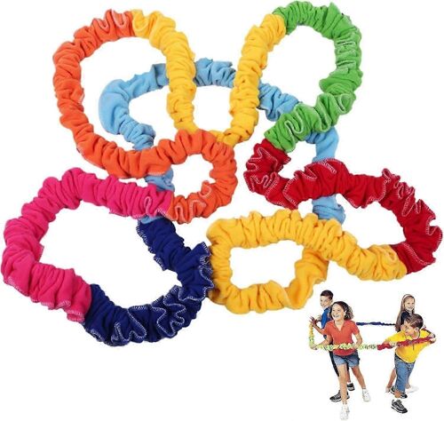 Bande Extensible Coopérative Élastique 78.74in Coloré Portable Remorqueur De Corde Déchirure