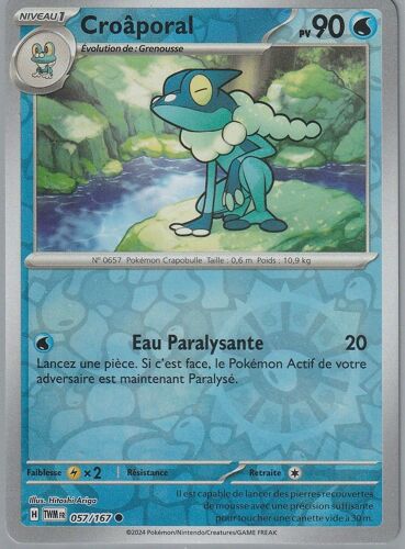 Carte Pokémon - Croâporal - 057/167 - Reverse - Mascarade Crépusculaire