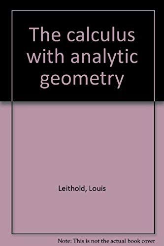 Title: The Calculus With Analytic Geometry