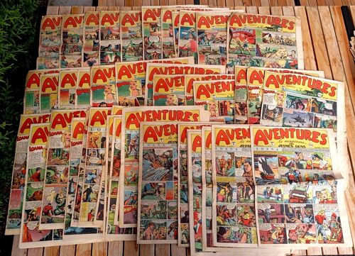 Lot 45 Hebdomadaires De Bd Aventures Le Magazine Des Jeunes Gens 1949 À 1950; Numéros 1 2 3 4 5 6 7 (1950) + 5 13 14 15 16 17 18 19 20 21 22 23 24 25 26 27 28 29 30 31 33 35 36 37 38 39 40 41 42 43...