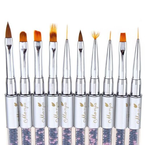 1pc Dégradé Ongle Liner Peinture Brosse Stylo Multi Conception Uv Gel Oeil De Chat Strass Poignée Manucure Nail Art Brosse Outil 