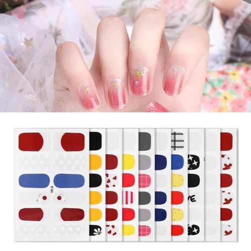 12 Conseils/Feuille Femmes Couverture Complète Ongles Autocollant Enveloppes Adhésif Bricolage Nail Art Décalques Beauté Manucure Décorations 