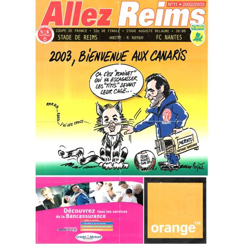 "Allez Reims N°11" / Stade De Reims - Fc Nantes (11/01/2003) - Coupe De France - 32e De Finale