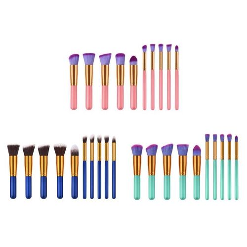Professionnel 10 Pièces Pinceaux De Maquillage Ensemble Maquillage Brosse Outils Kit Poudre Fond De Teint Fard À Paupières Blush Pinceaux Beauté Cosmétique Outil 