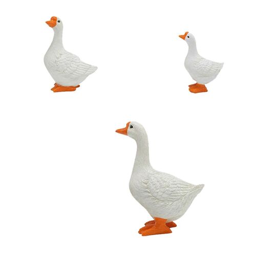 Drôle simulé oie résine statue oie famille statues animaux ornement décor pour patio jardin extérieur