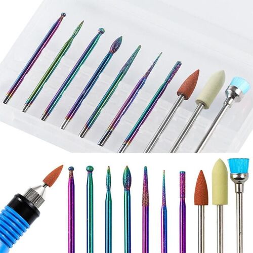 10 Pièces Professionnel Nail Art Polissage Meulage Ensemble De Tête Manucure Pédicure Outil Clou Foret Électrique Machine À Polir Outil À Ongles 