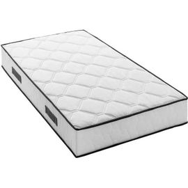 ENSEMBLE MATELAS SOMMIER 90 X 200 CM HAUTEUR 24 CM - RESSORTS ENSACHÉS - 7 ZONES - RÉVERSIBLE - FABRIQUÉ EN BELGIQUE - DEKO D