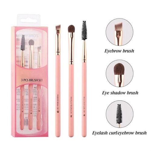 3 Pièces Pinceaux De Maquillage Professionnel Pour Les Yeux Des Femmes Ensemble Poudre Sourcil Fard À Paupières Pinceaux À Cils Outils De Maquillage De Beauté 