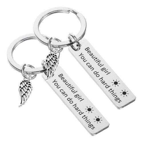 2pcs ailes breloques porte-clés en métal motivation inspirante cadeau porte-clés