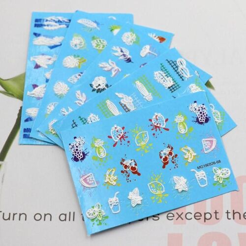 5d Acrylique Gravé Nail Art Autocollant Modèle Décalcomanies Bricolage Ongles Décoration Manucure Outils 