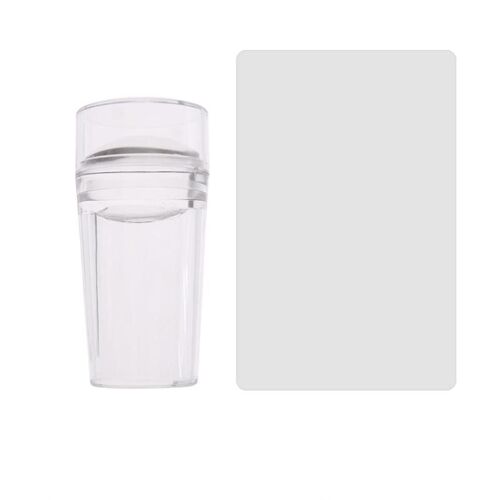 2 Pièces/Ensemble Design Pur Clair Nail Art Stamper Grattoir Ensemble 2.8cm Transparent Silicone Ongles Timbre Outils D'art Des Ongles Timbre 