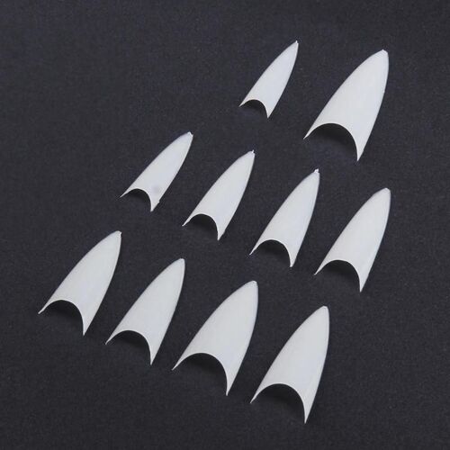 100 Pièces Français Stiletto Ongles Pointus Faux Acrylique Uv Gel Naturel Blanc Acrylique Français Faux Ongles Uv Gel Bricolage Ongles Conseils Pour Les Salons 