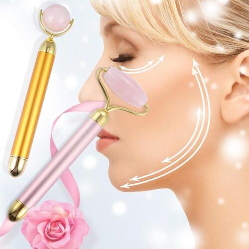1pc Barre De Beauté Jade Pierre Rouleau Facial Portable Visage Vibration Soins De La Peau Masseur Dispositif Visage Minceur Shaper Outil De Beauté 