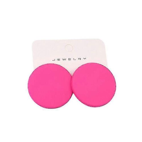 1 Paire Stud Boucles D'oreilles Candy Couleur Géométrique Spray Peinture Piercing Simple Femmes Fille Big Round Ear Studs Mode Bijoux Cadeau Pour Copines