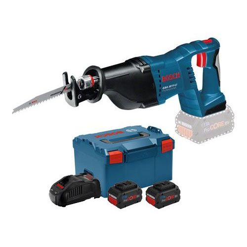 Scie sabre 18V GSA 18V-LI + 2 batteries Procore 5,5 Ah + chargeur + L-Boxx - BOSCH - 060164J00C