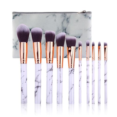 Ensemble De Pinceaux De Maquillage En Marbre Patten Pour Fond De Teint En Poudre Cosmetique Fard À Paupieres Levres Maquillage Pinceaux Ensemble Outil De Beaute Maquiagem Livraison Directe 