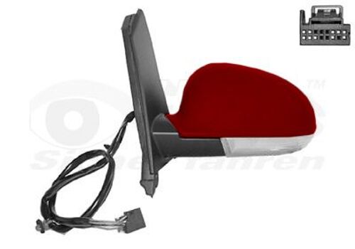 Retroviseur Electrique Gauche Rouge Pour Volkswagen Golf Plus 09 - 13