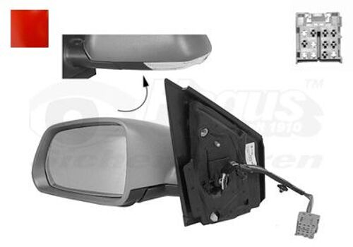Retroviseur Electrique Gauche Rouge Pour Volkswagen Polo 5/05 - 5/09