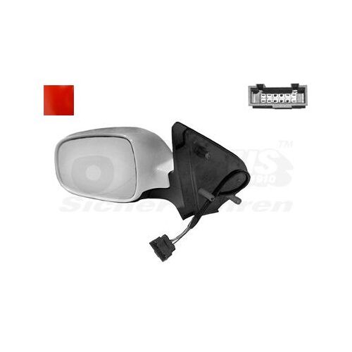 Retroviseur Electrique Gauche Rouge Pour Volkswagen Polo 9/94 - 2/02 3/5p