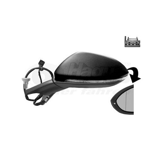 Retroviseur Electrique Gauche Noir Pour Volkswagen Golf Vii 1/17 -