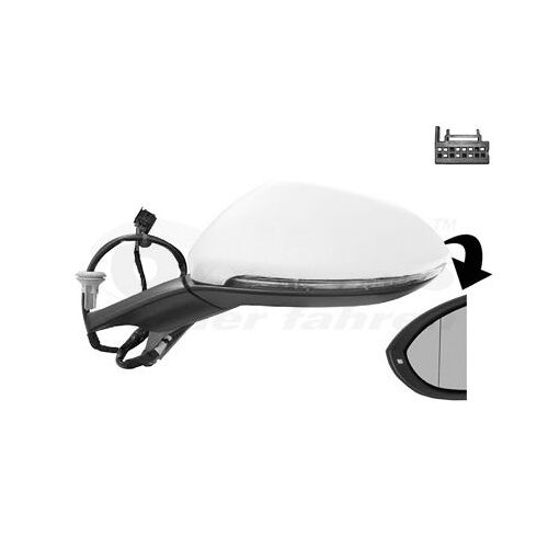 Retroviseur Electrique Gauche Blanc Pour Volkswagen Golf Vii 1/17 -
