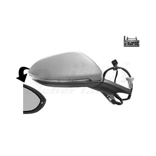 Retroviseur Electrique Droit Gris Metal Pour Volkswagen Golf Vii 1/17 -
