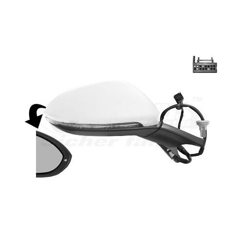 Retroviseur Electrique Droit Blanc Pour Volkswagen Golf Vii 1/17 -